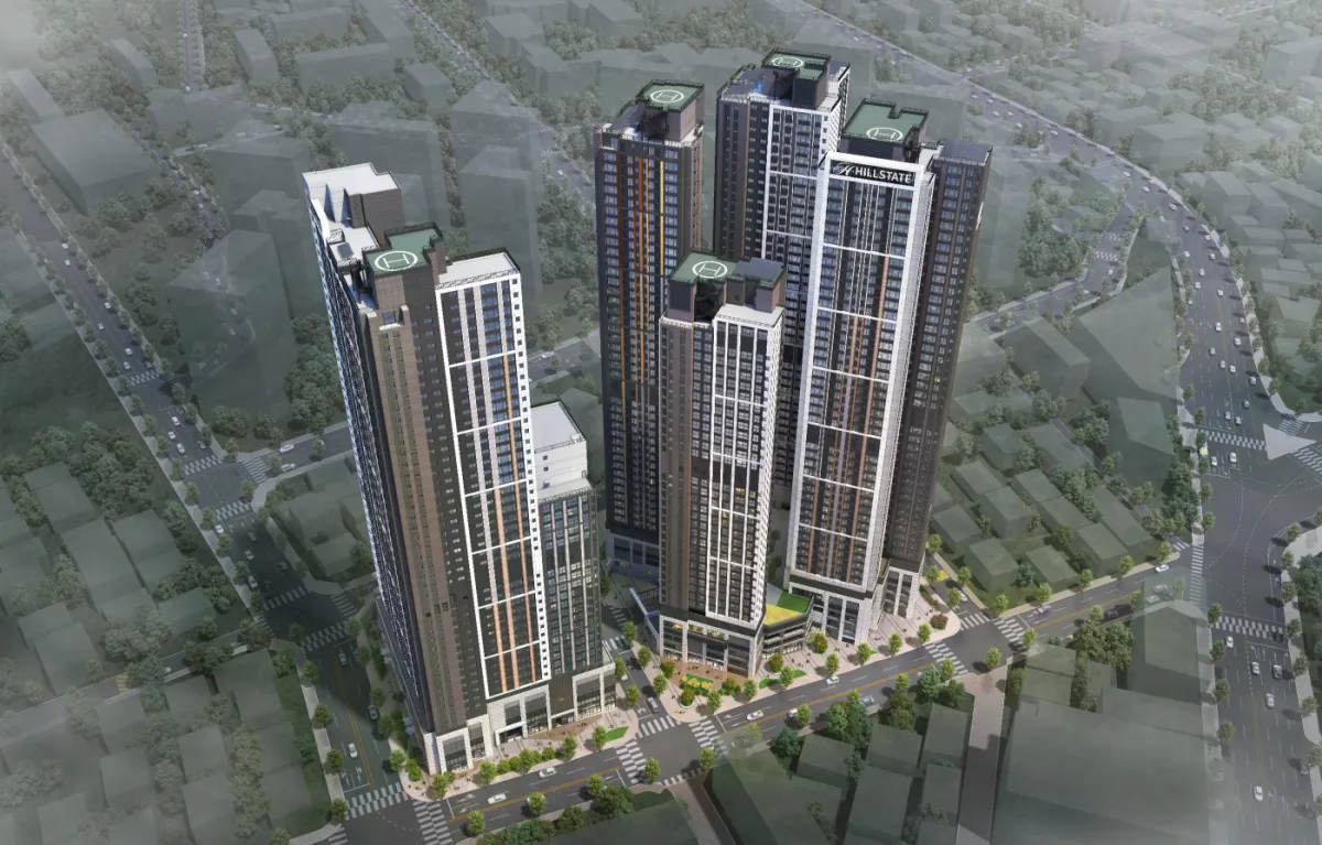 힐스테이트 선암호수공원 33 힐스테이트 선암호수공원 단지배치도 — 1·2단지 5개동 총 753세대 조감도